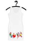 Peyi Kilti _White - Orange accent Sexy Dress