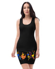 Peyi Kilti _ Yellow accent Black Sexy Dress
