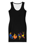 Peyi Kilti _ Yellow accent Black Sexy Dress