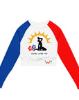 Long-(Blue & Red) sleeves crop top/ shirt - "Kote Lanbi An?"