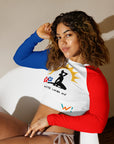 Long-(Blue & Red) sleeves crop top/ shirt - "Kote Lanbi An?"