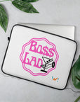 White: " Boss Lady " : 13" or 15" laptop sleeve