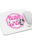 White: " Boss Lady " mouse pad