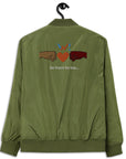 Olive - "Sa Linyon Ka Bay" Premium bomber jacket