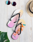 Pink-Yellow 2: " Wololoy! ' Flip-Flops / sandals