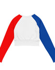 Long-(Blue & Red) sleeves crop top/ shirt - "Kote Lanbi An?"