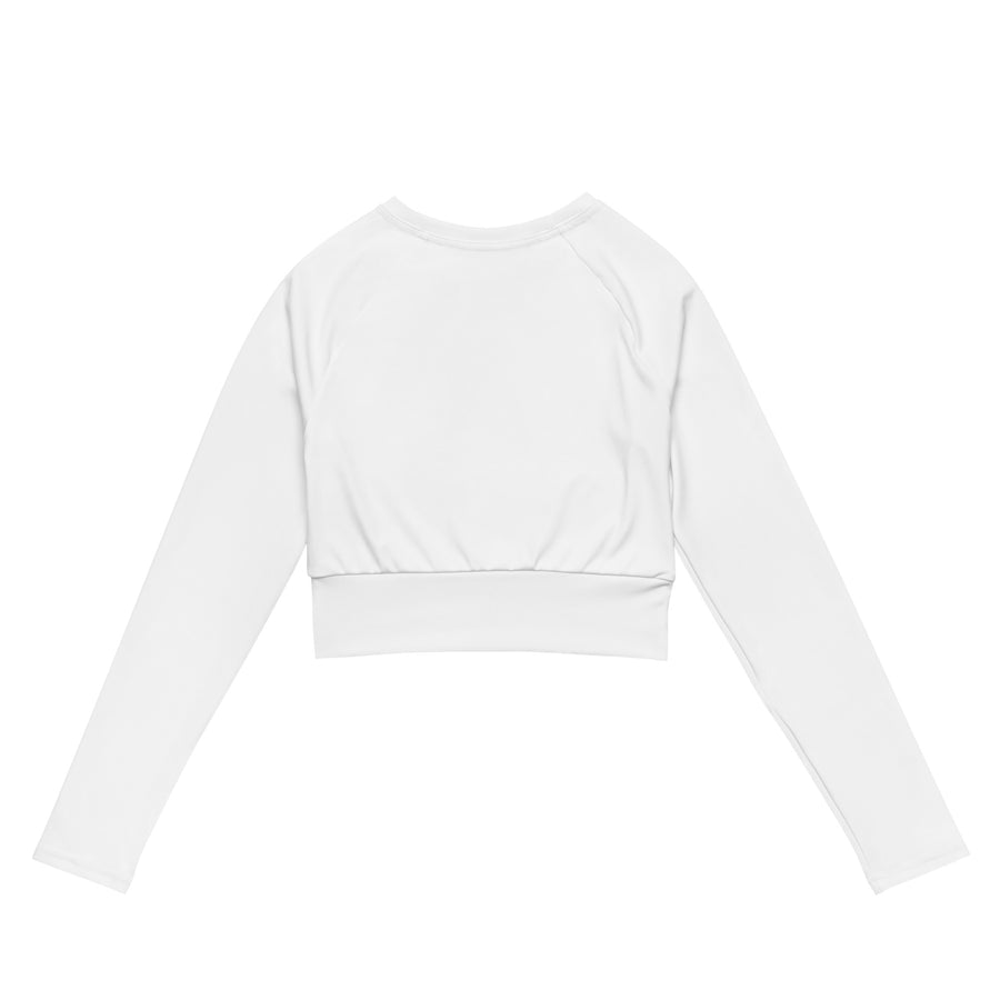 Long-(White) sleeves crop top/ shirt - "Mwen Sonje Ayiti"