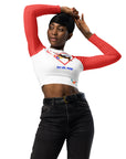 Long (Peach) sleeves crop top/ shirt - Ayiti, Peyi Bèl Moun