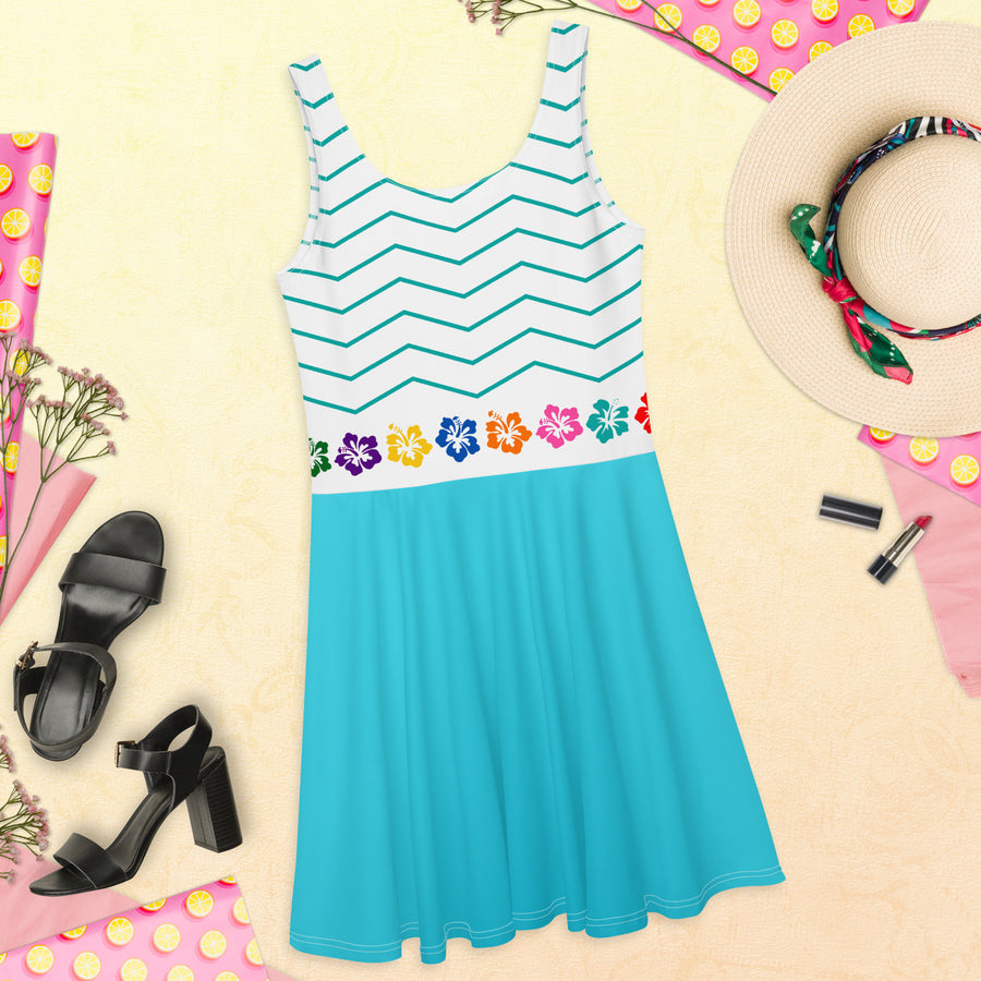 Choublak _ Teal Skater Dress