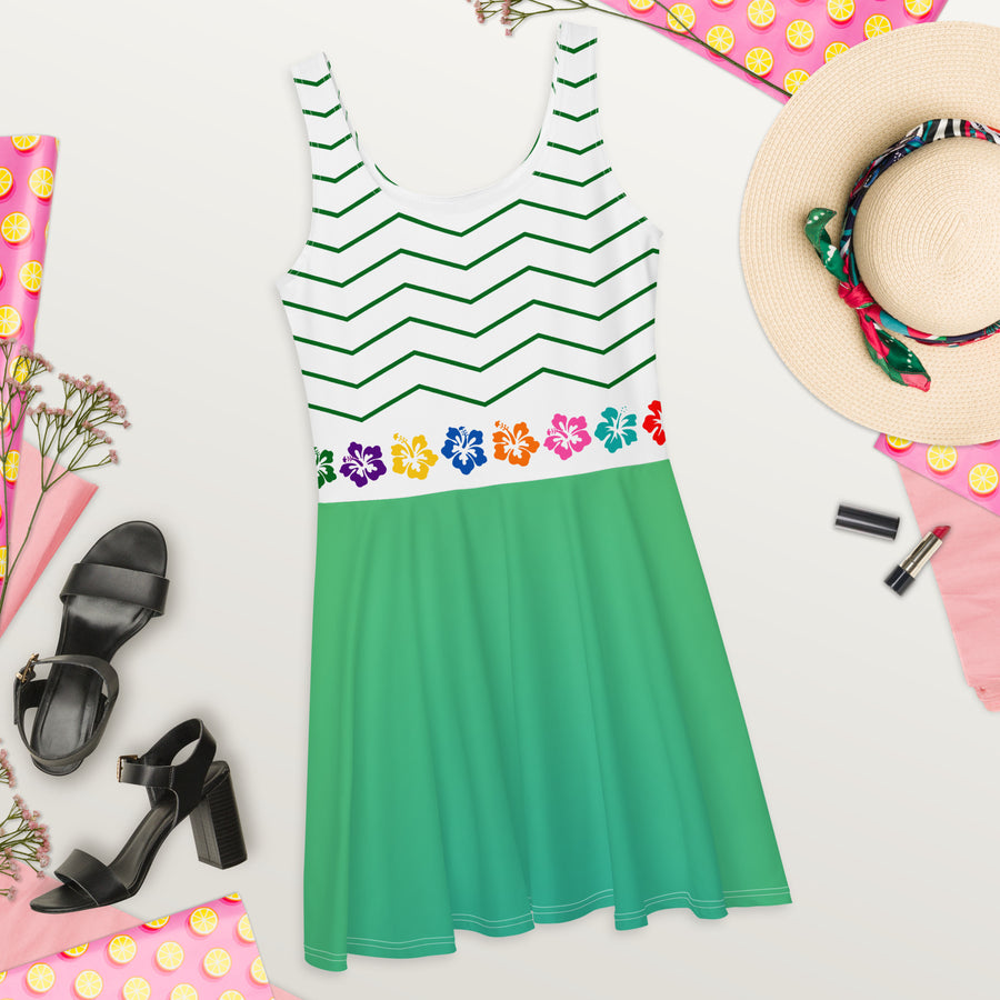 Choublak _ Green Skater Dress