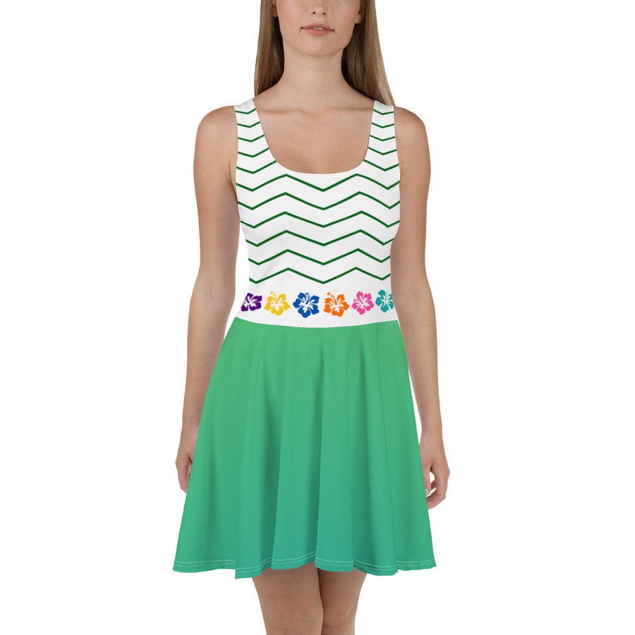 Choublak _ Green Skater Dress