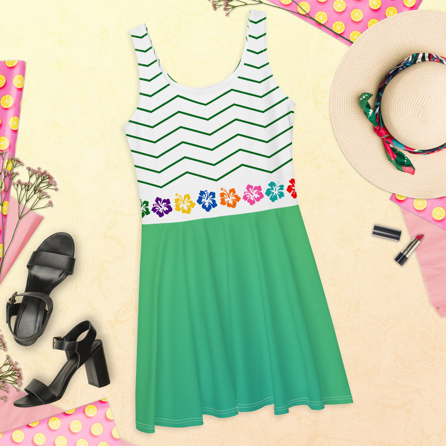 Choublak _ Green Skater Dress