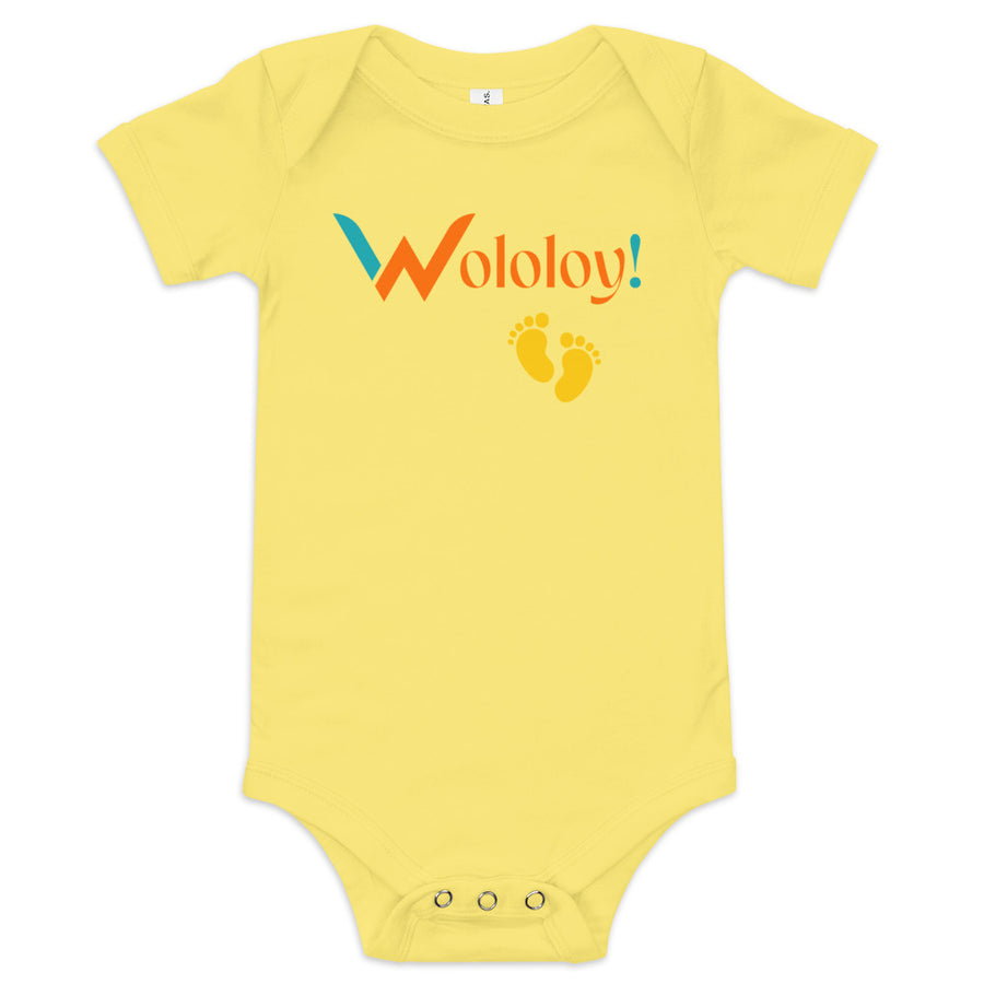 Yellow footprint: "Ti-Piti" Wololoy! babysuit