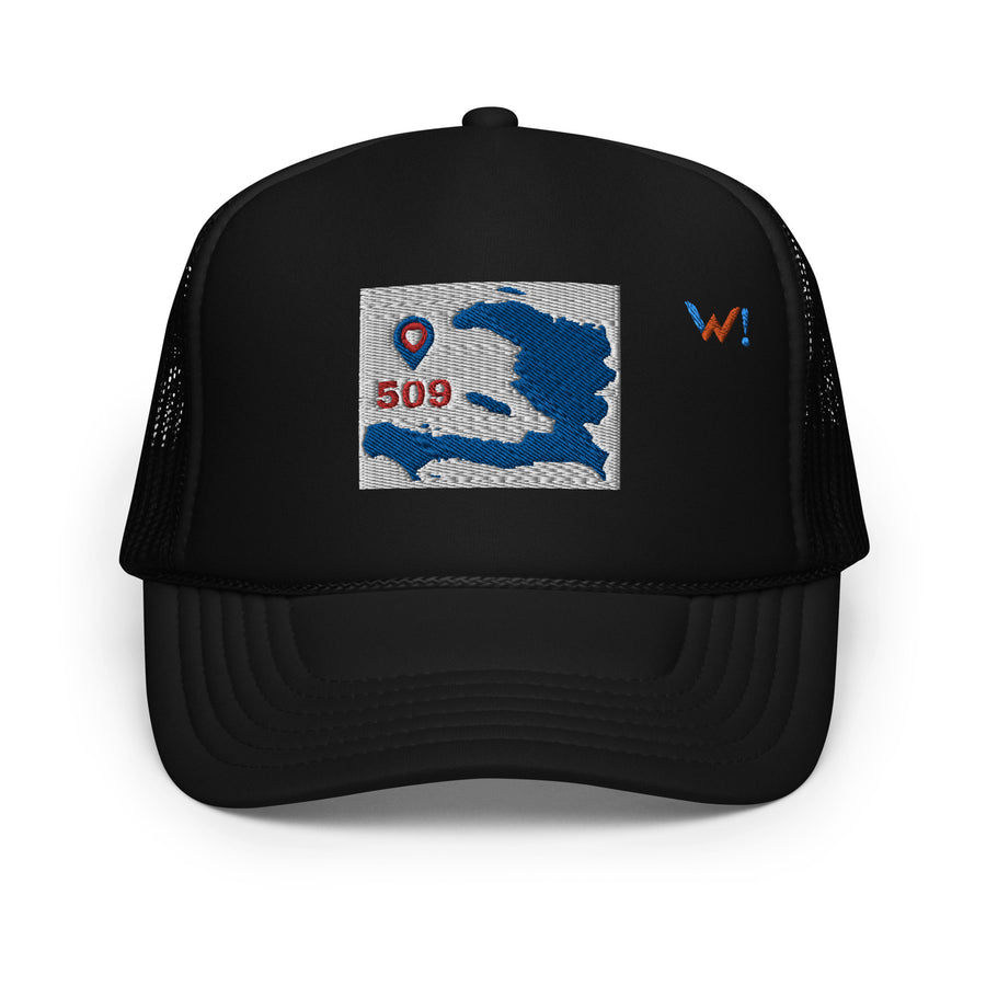 Haiti Blue Map foam hat