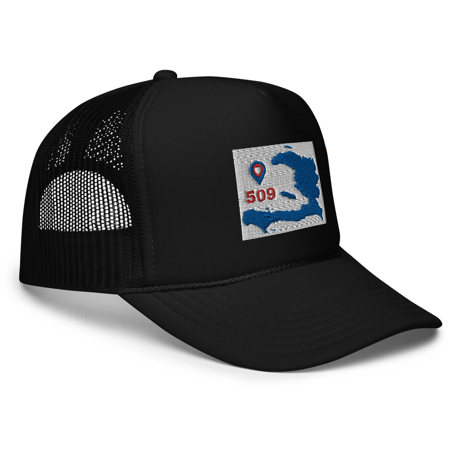 Haiti Blue Map foam hat