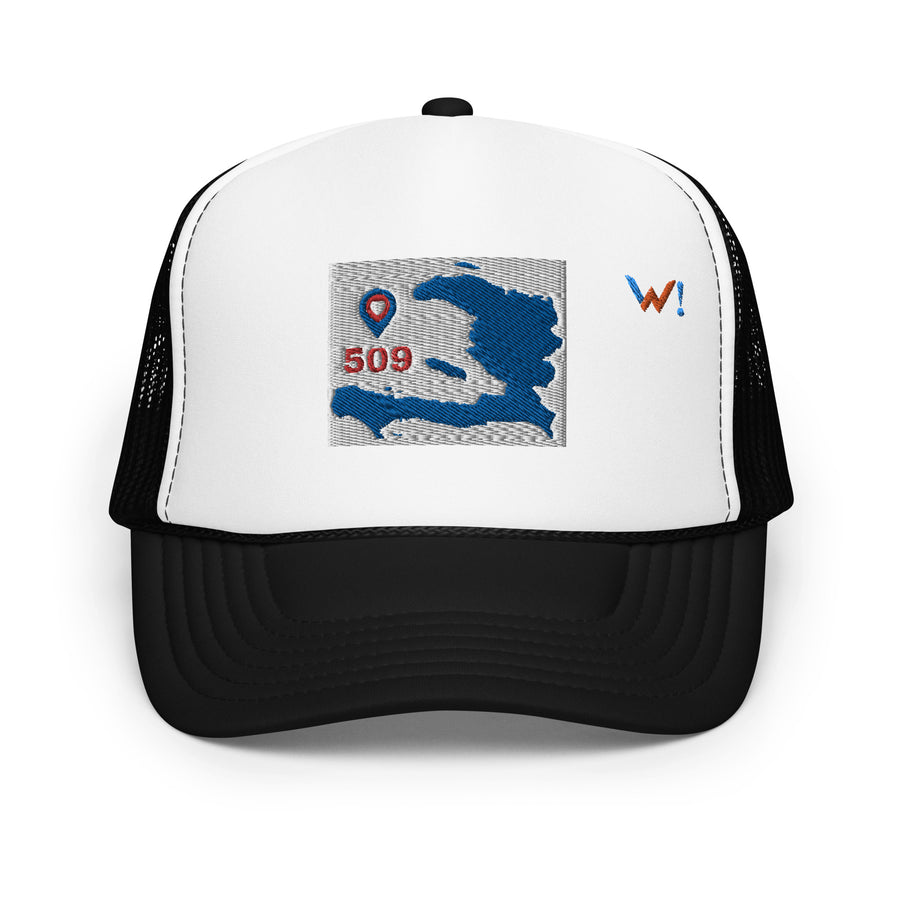 Haiti Blue Map foam hat