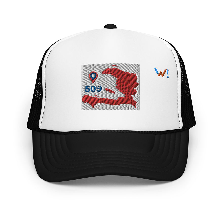 Haiti Red Map foam hat