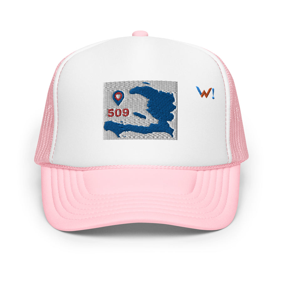 Haiti Blue Map foam hat