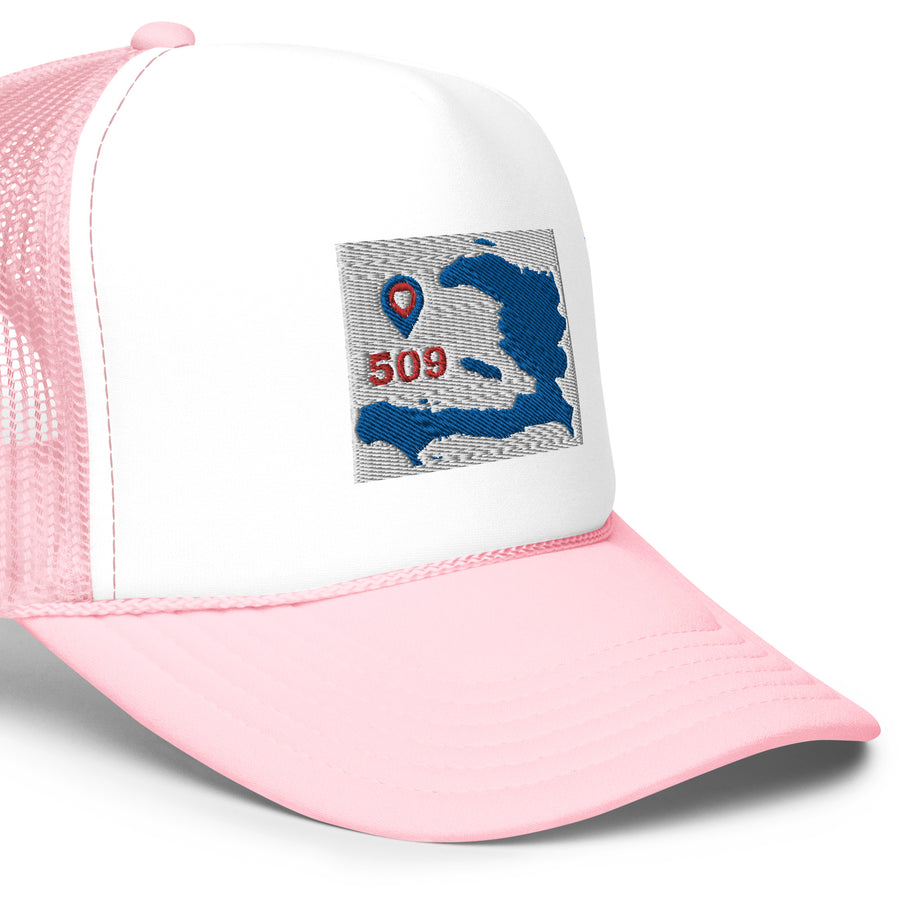 Haiti Blue Map foam hat