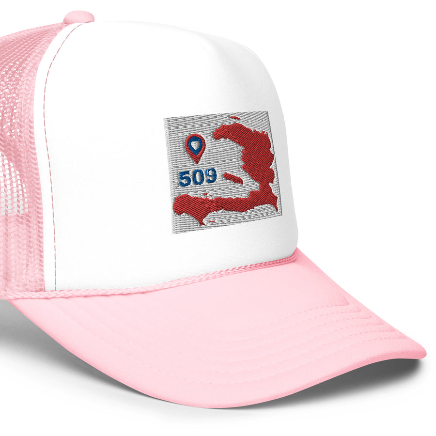 Haiti Red Map foam hat