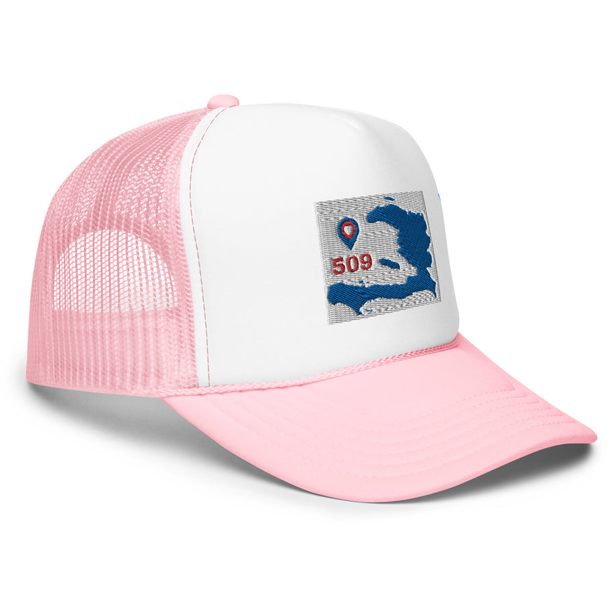 Haiti Blue Map foam hat