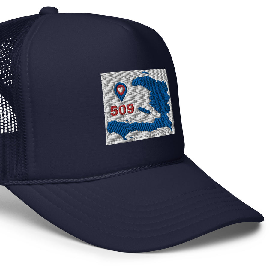 Haiti Blue Map foam hat