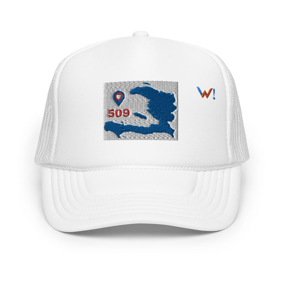 Haiti Blue Map foam hat