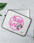 White: " Boss Lady " : 13" or 15" laptop sleeve