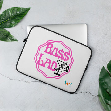 White: " Boss Lady " : 13" or 15" laptop sleeve