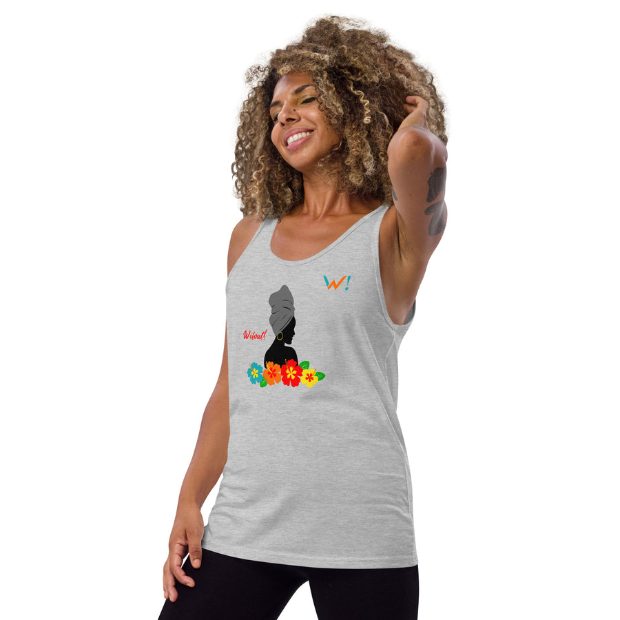 Gray accent: " Wifout!" - Unisex Tank Top