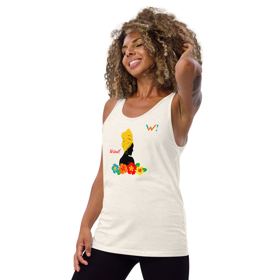 Yellow accent: " Wifout!" - Unisex Tank Top