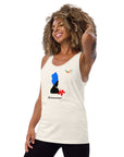 Blue and Red accent: " Bèl Fanm Pa Pope " - Unisex Tank Top