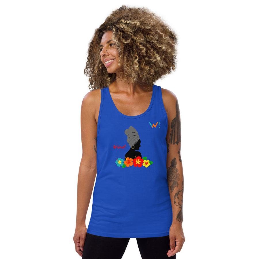 Gray accent: " Wifout!" - Unisex Tank Top