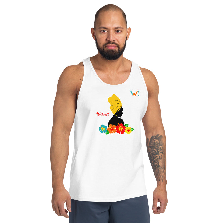 Yellow accent: " Wifout!" - Unisex Tank Top