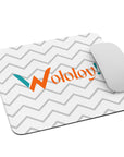 White with stripes: " Wololoy! " mouse pad