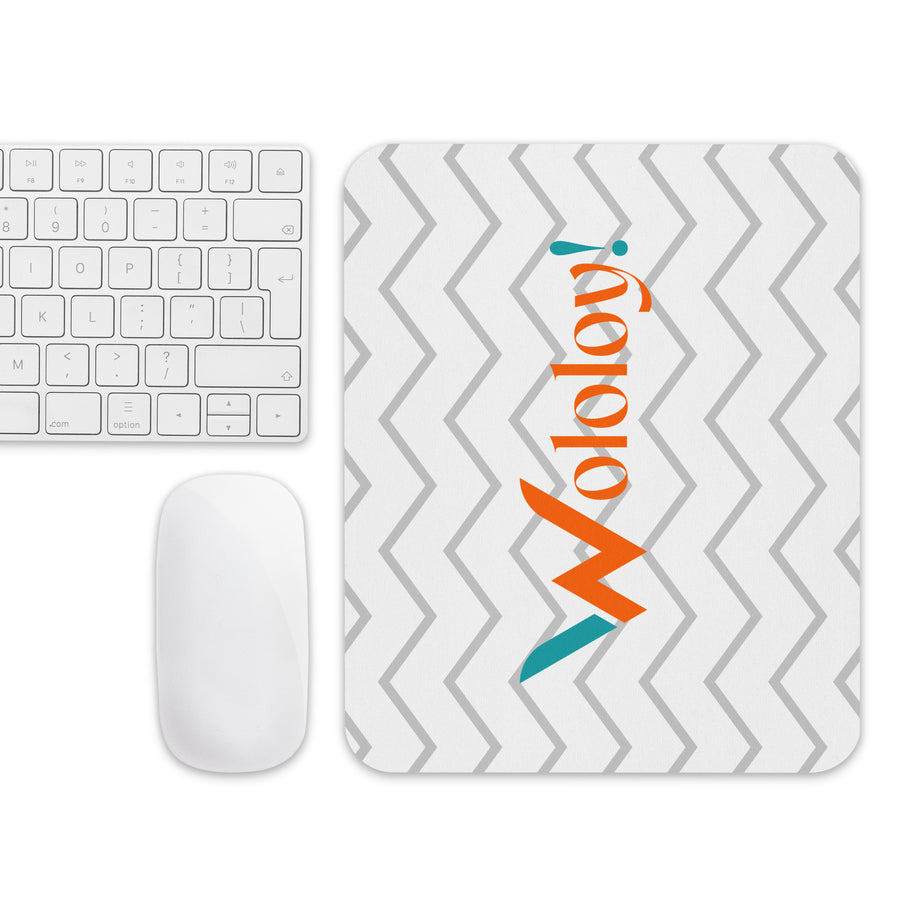 White with stripes: " Wololoy! " mouse pad