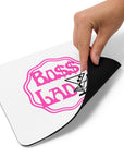 White: " Boss Lady " mouse pad