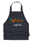 Black /Navy /Red: " Wololoy!...anpil sòs! " - organic cotton apron