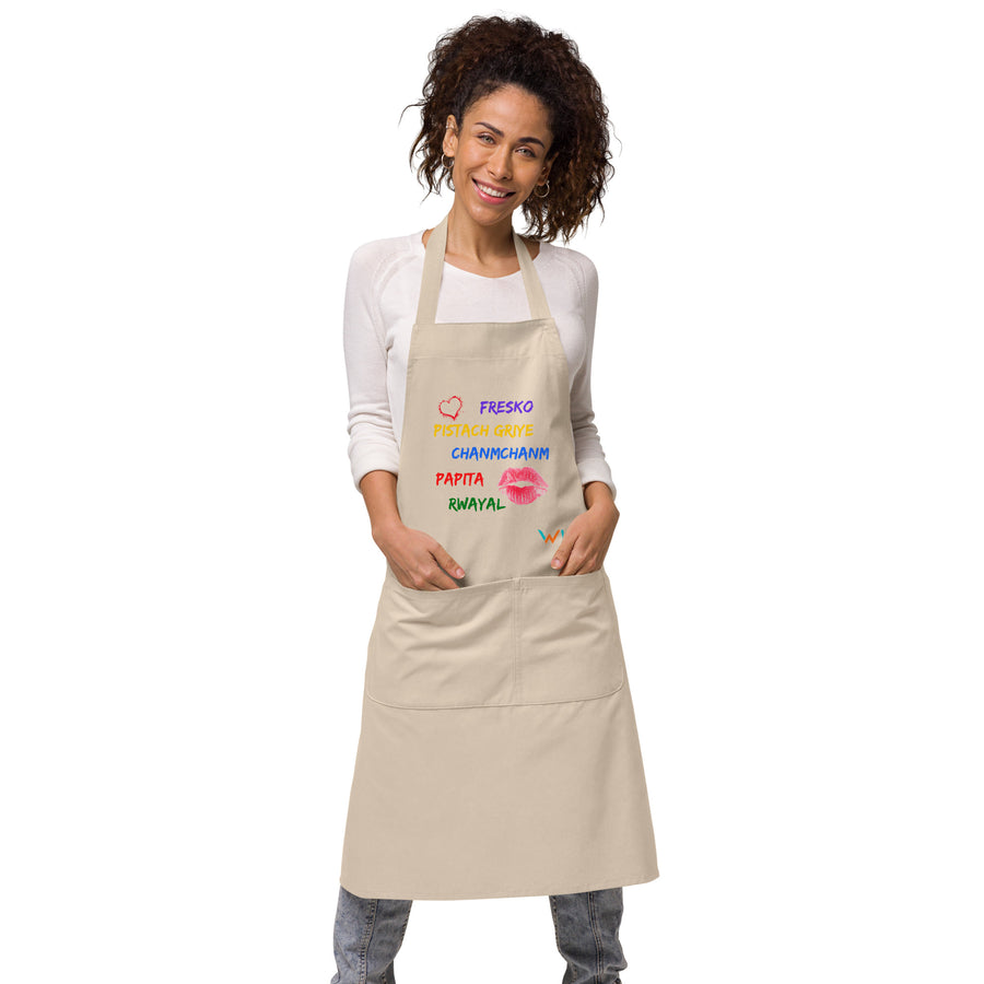 " Fresko-Pistach Griye... Fridòdòy collection - organic cotton apron