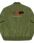 Olive - "Sa Linyon Ka Bay" Premium bomber jacket