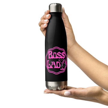 Black: " Boss Lady " Wololoy! Stainless Steel Water Bottle