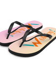 Pink-Yellow 1: " Wololoy! ' Flip-Flops / sandals