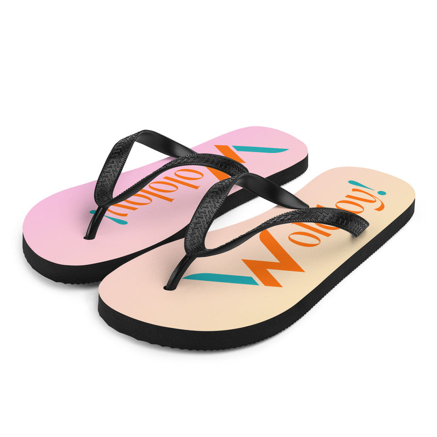 Pink-Yellow 1: " Wololoy! ' Flip-Flops / sandals