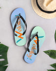 Blue-Green: " Wololoy! ' Flip-Flops / sandals