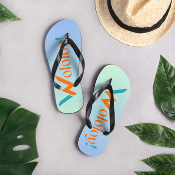 Blue-Green: " Wololoy! ' Flip-Flops / sandals