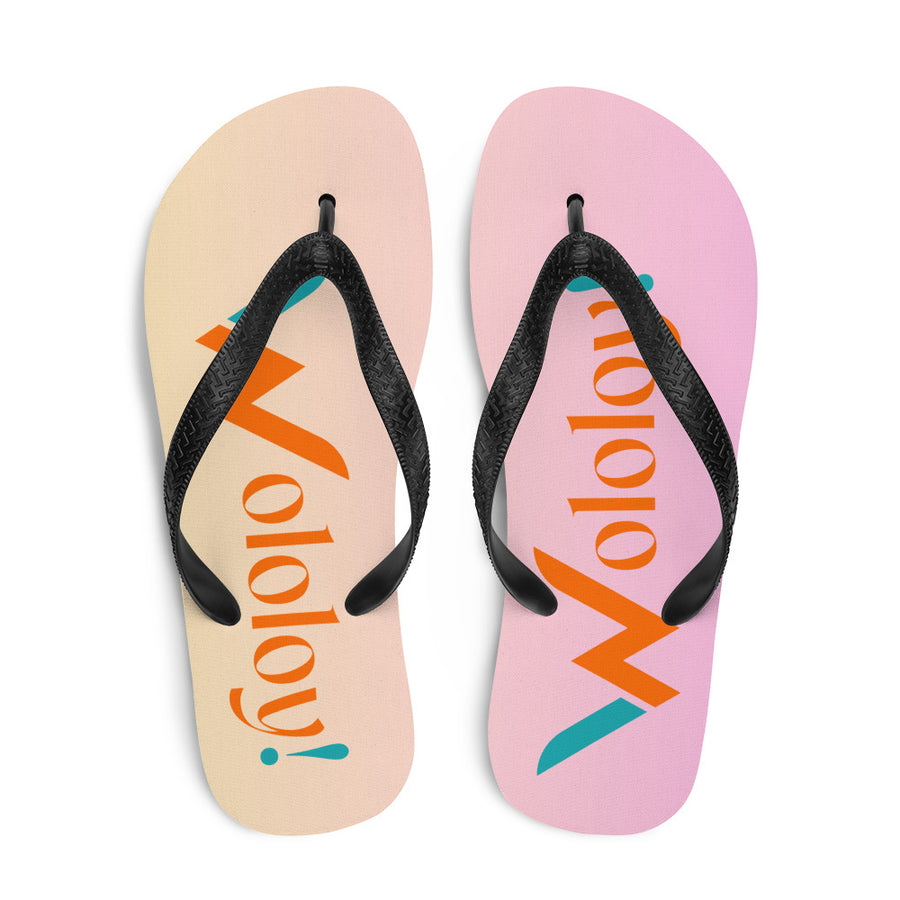 Pink-Yellow 1: " Wololoy! ' Flip-Flops / sandals