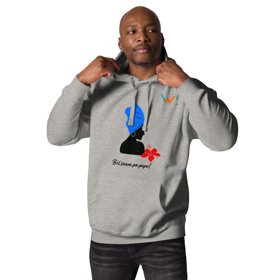 Blue and Red: " Bèl Fanm Pa Pope! " - Unisex Hoodie