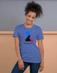 Blue and Red: " Bèl Fanm Pa Pope! " - Unisex T-shirt