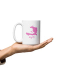 15 oz Mug: Light Pink _ Lakansyèl - Ayiti Map