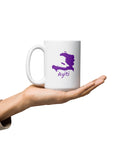 15 oz Mug: Purple _ Lakansyèl - Ayiti Map
